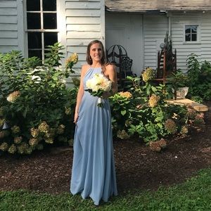 Azazie A4 Melinda Dusty Blue Dress